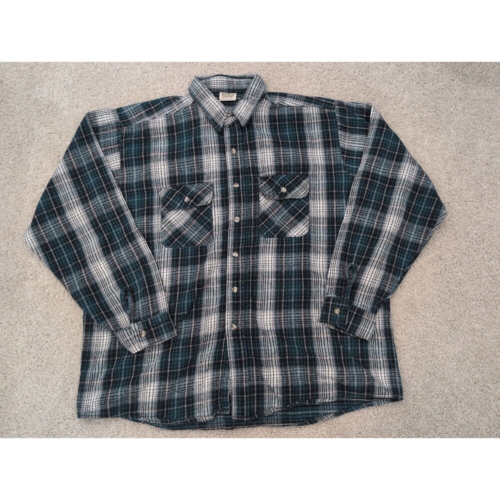 Five Brother Tartan Plaid Long Sleeve Button Down Flannel Tallman 2XL Multicolor
